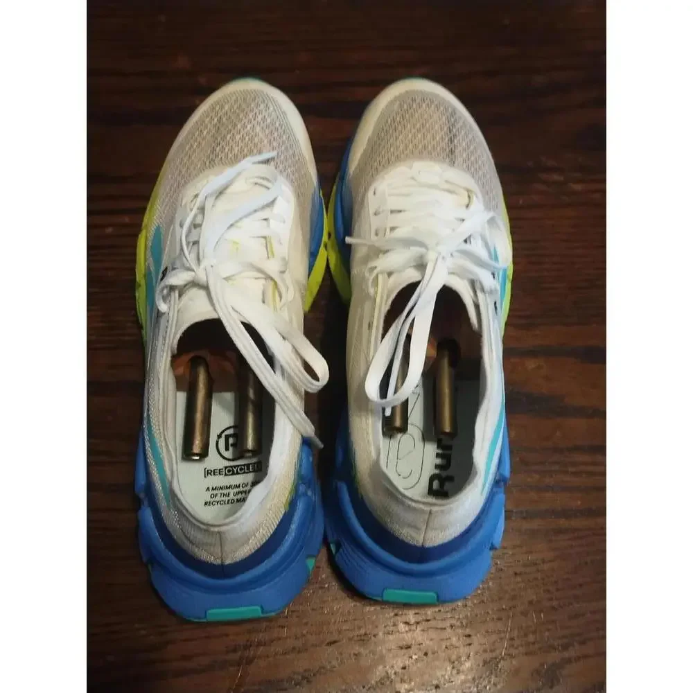 Reebok Men's FloatZig‎ X1 'White Digital Lime Blue White Running Shoes